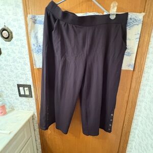Lisa Rinna Collection QVC Palazzo Capris Pants  Black XL NWOT Stretch Waist Chic